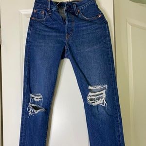 Levi’s 501 straight dark blue jeans!